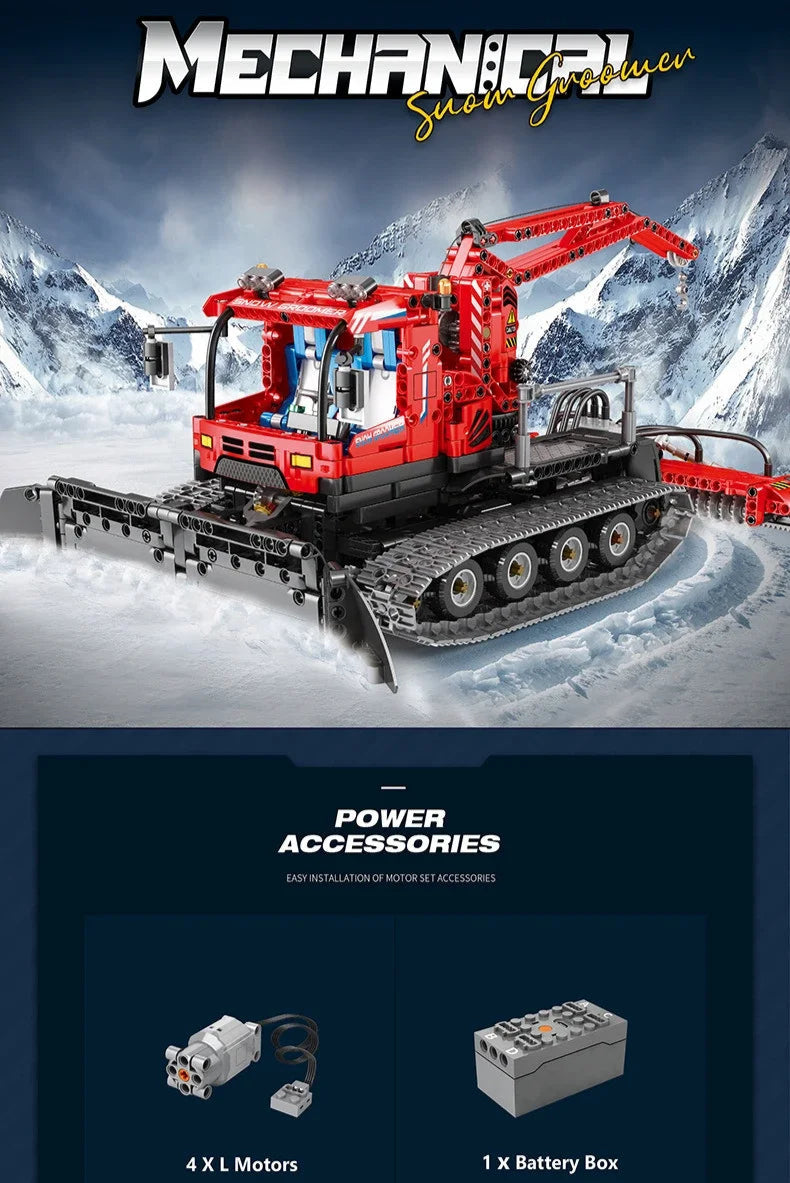 Technic Snow Groomer Building Blocks with Remote Control
