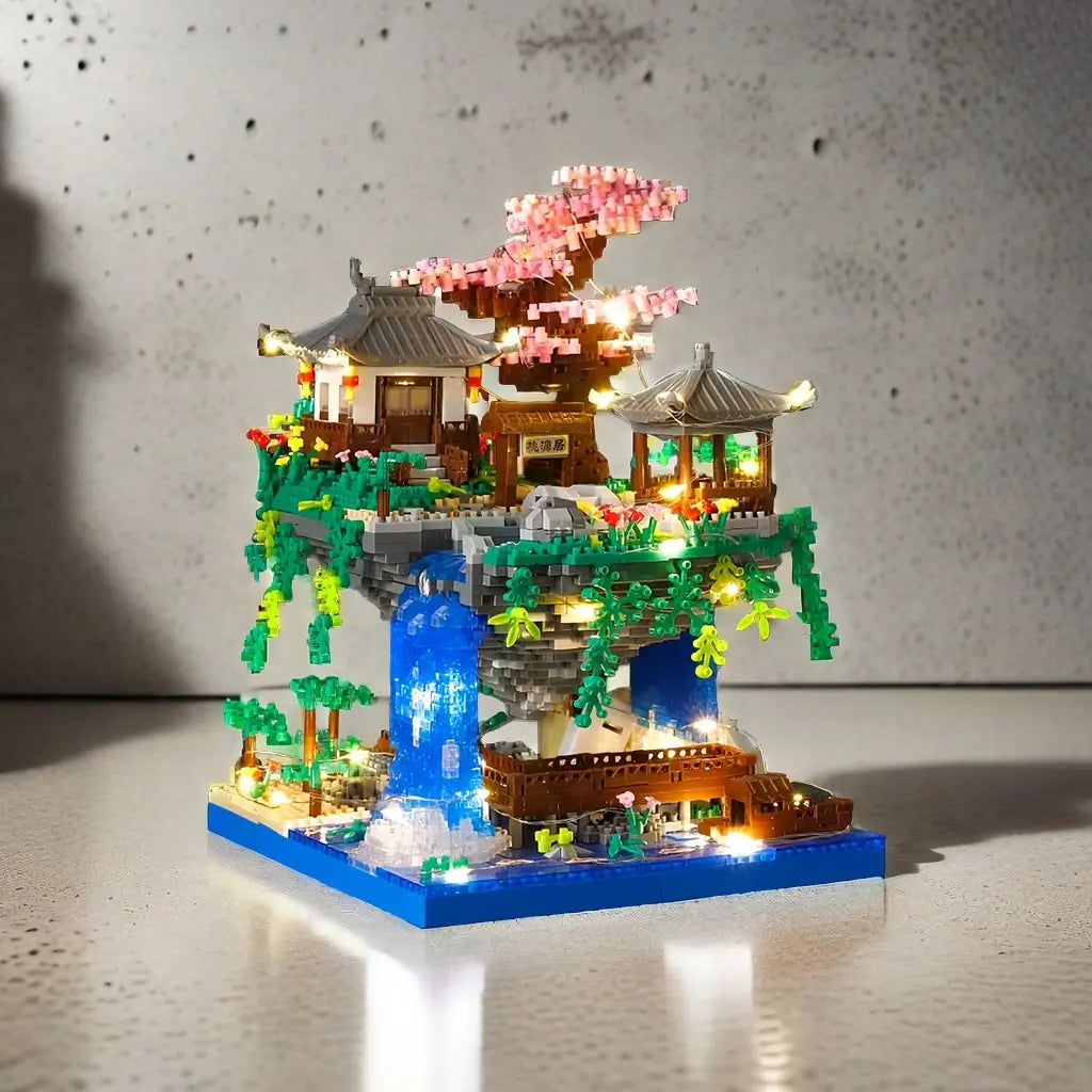 1000PCS Mini-Bricks Blossom Secret Garden Set in Japanese Architectural Style