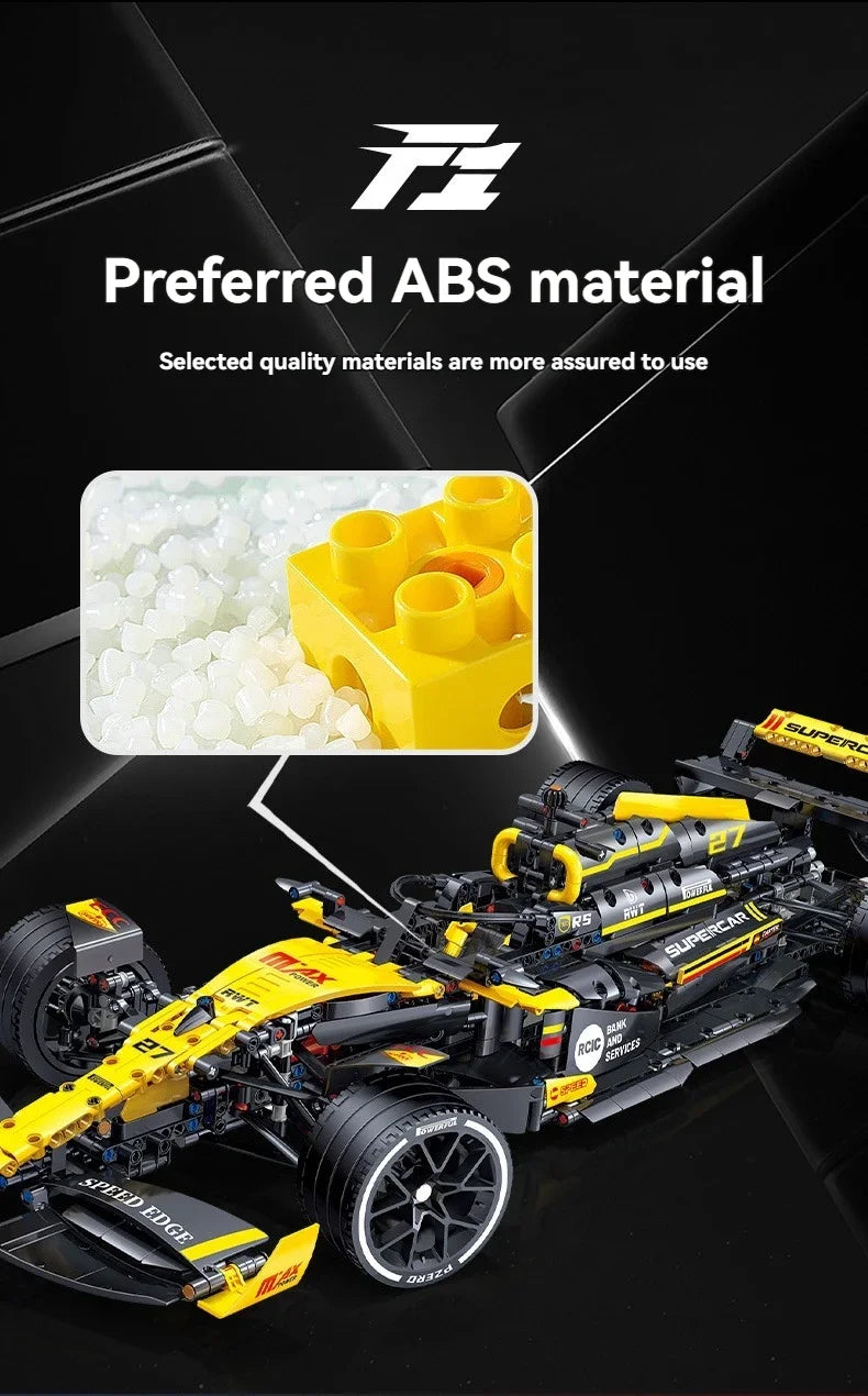 1:8 1650 PCS Technical Yellow Formula F1 Racing Car