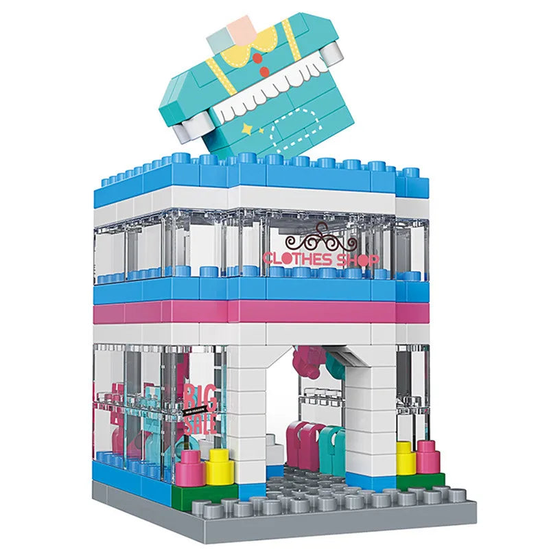 300PCS House Building Mini Blocks City and Shop