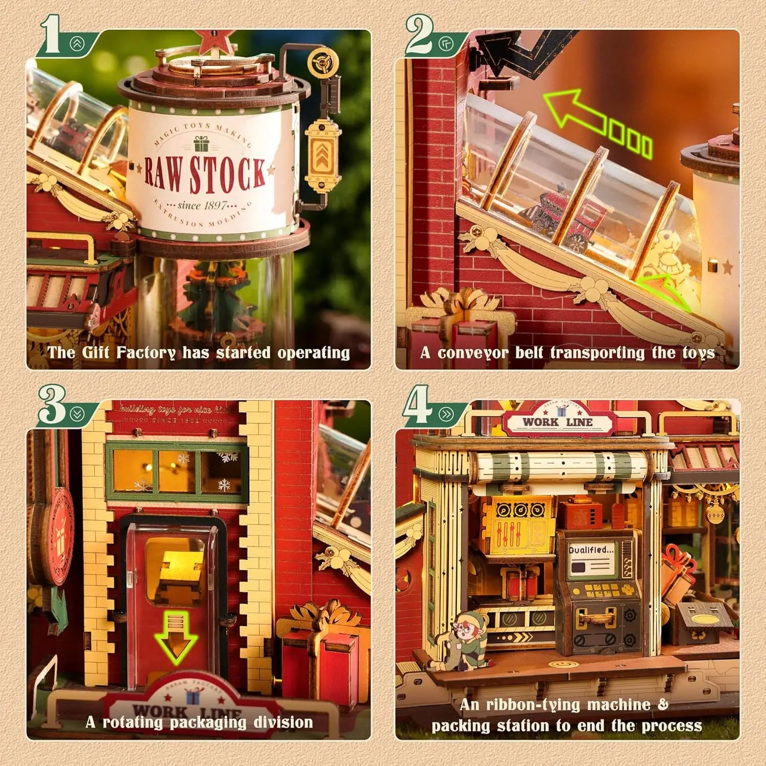 3D Wooden Music Box Christmas Dream Gift Factory