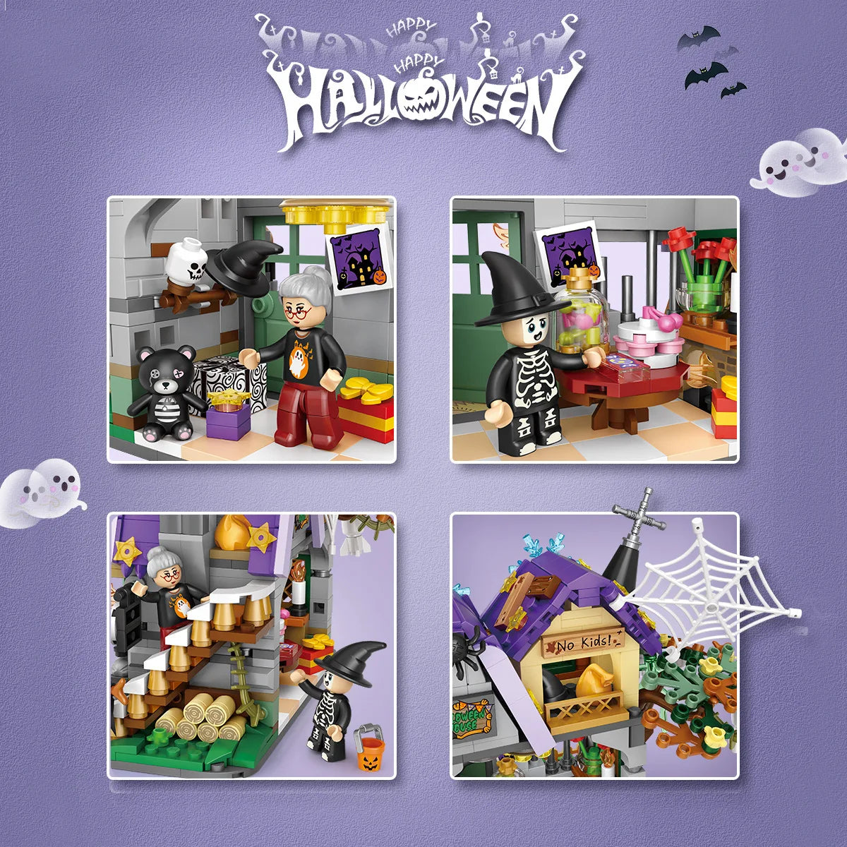 765PCS Travel Pumpkin Cart Halloween House Store Street View