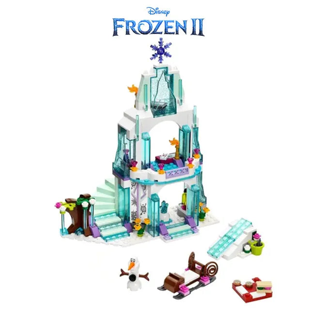 Kawaii Princess Magical Castle Set Little Mermaid Frozen Elsa Building Block Puzzle Toy Exercise Hand Brain Coordination For Kid