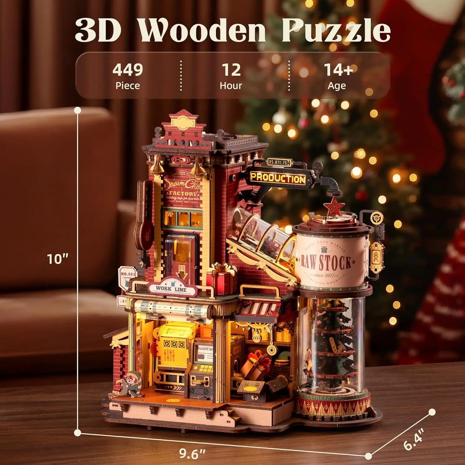 3D Wooden Music Box Christmas Dream Gift Factory