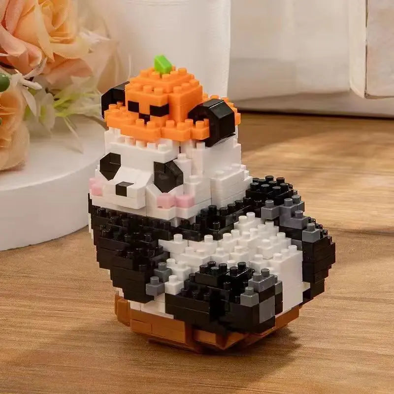 450PCS DIY Mini Bricks Chinese Style Animal Panda's Life