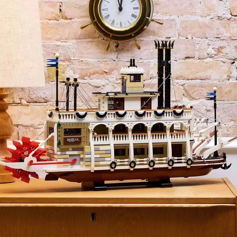 4000 PCS Creative river steamboat building blocks steamboat model