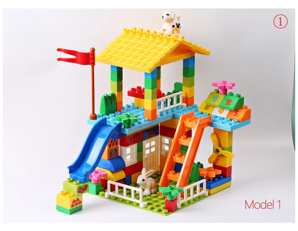 103PCS Big Bricks Animal House for Toddlers