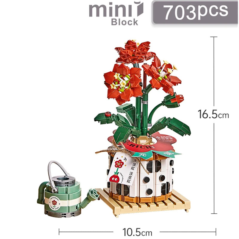 500PCS DIY Mini Bricks Succulent Cactus and Strawberry Potting Plants