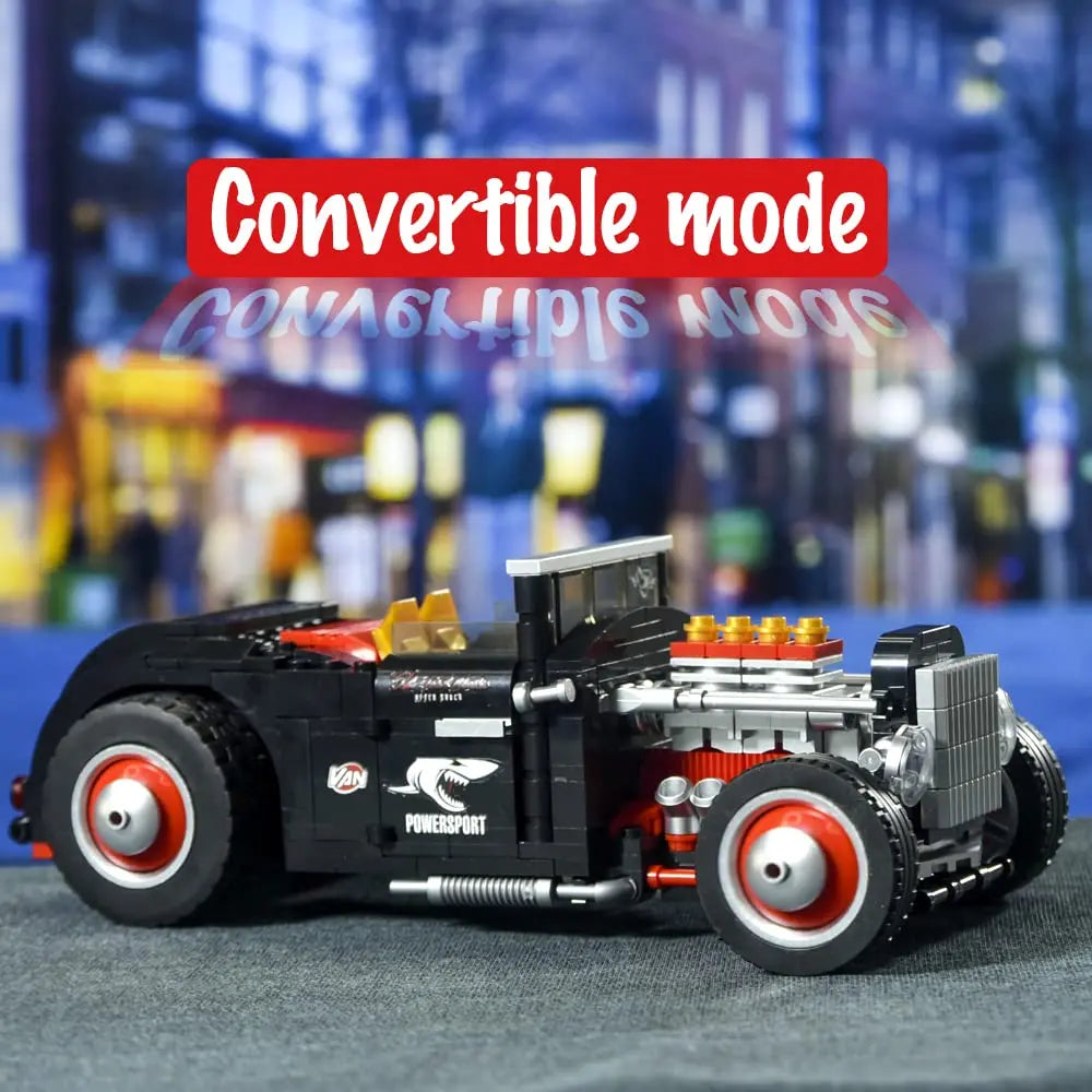 452 Technical Classic Vintage Car Model Building Blocks Bricks