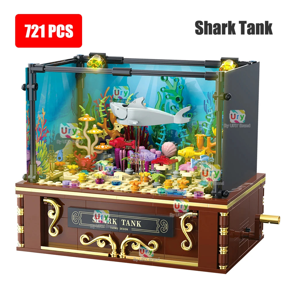 721 PCS Creative Fishbowl with Clownfish Shark Tank Underwater World Aquarium