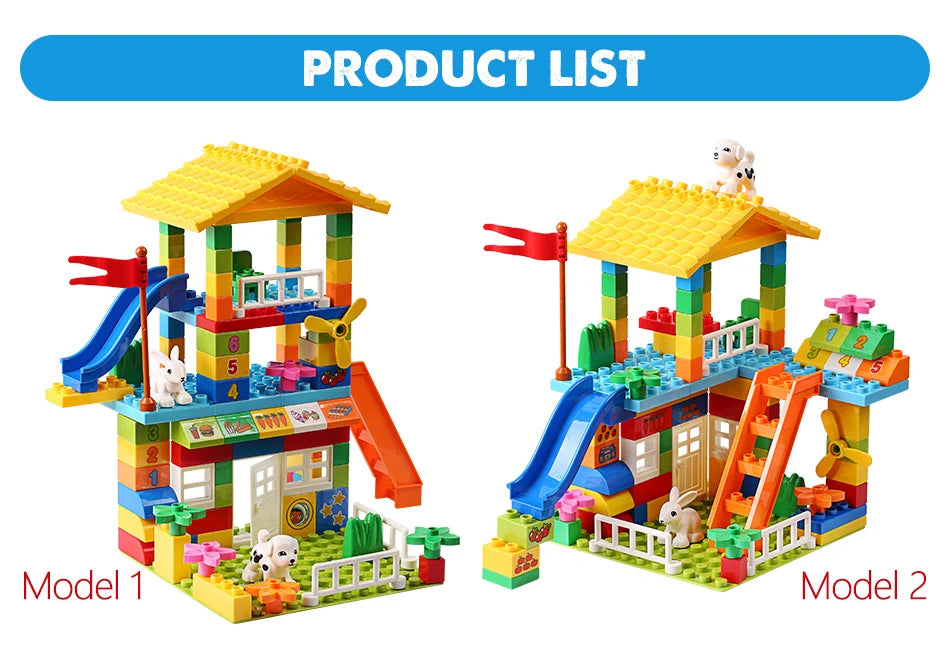 103PCS Big Bricks Animal House for Toddlers
