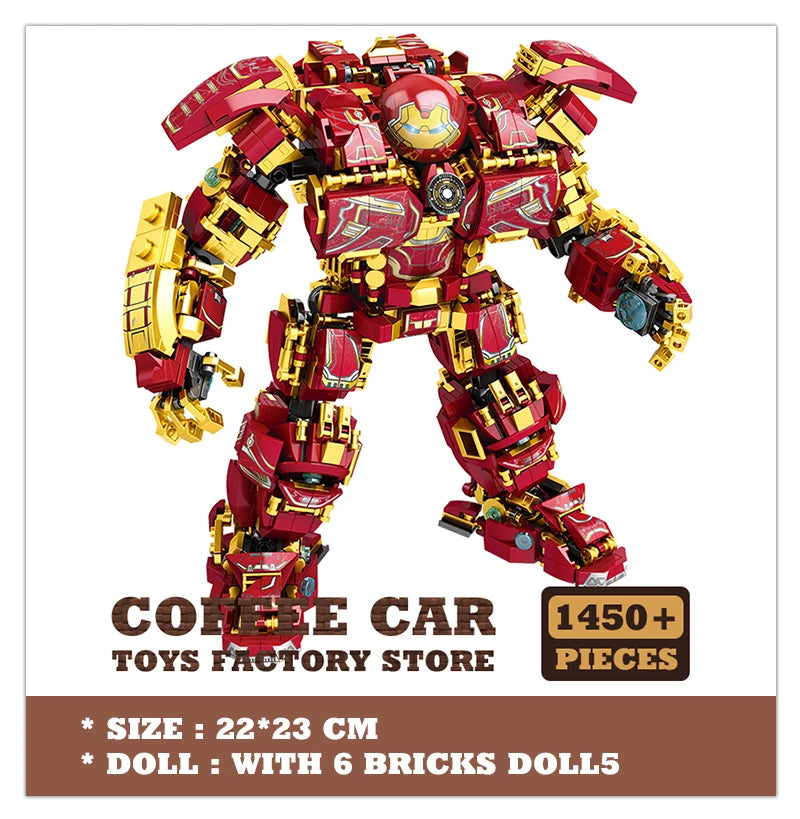 650PCS Ironman Hulkbuster Robot MOC Bricks