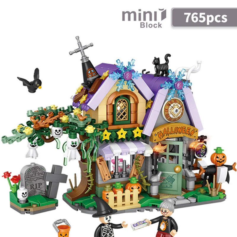 765PCS Travel Pumpkin Cart Halloween House Store Street View