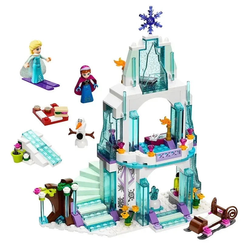 Kawaii Princess Magical Castle Set Little Mermaid Frozen Elsa Building Block Puzzle Toy Exercise Hand Brain Coordination For Kid
