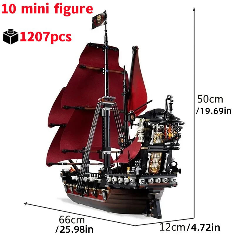 1207PCS Pirates Of The Caribbean Ship Queen's Revenge Warship
