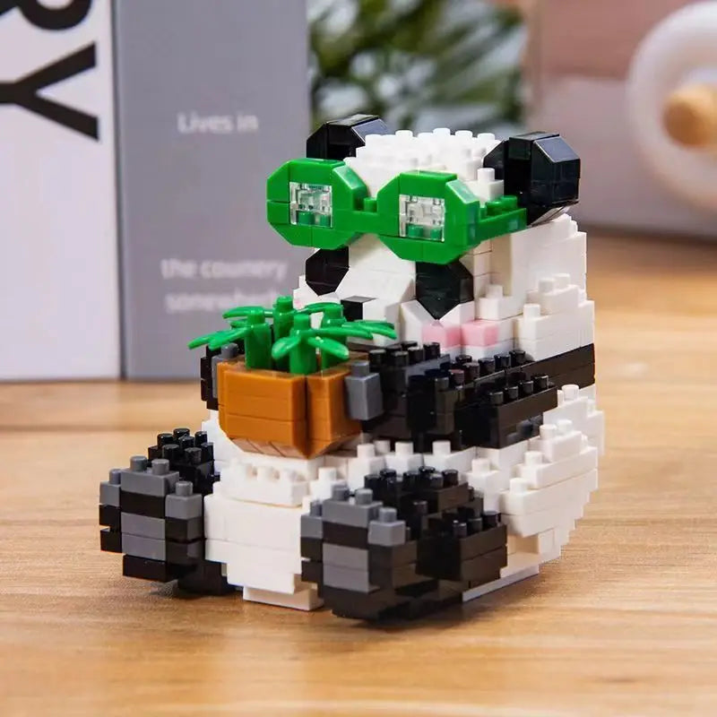 450PCS DIY Mini Bricks Chinese Style Animal Panda's Life
