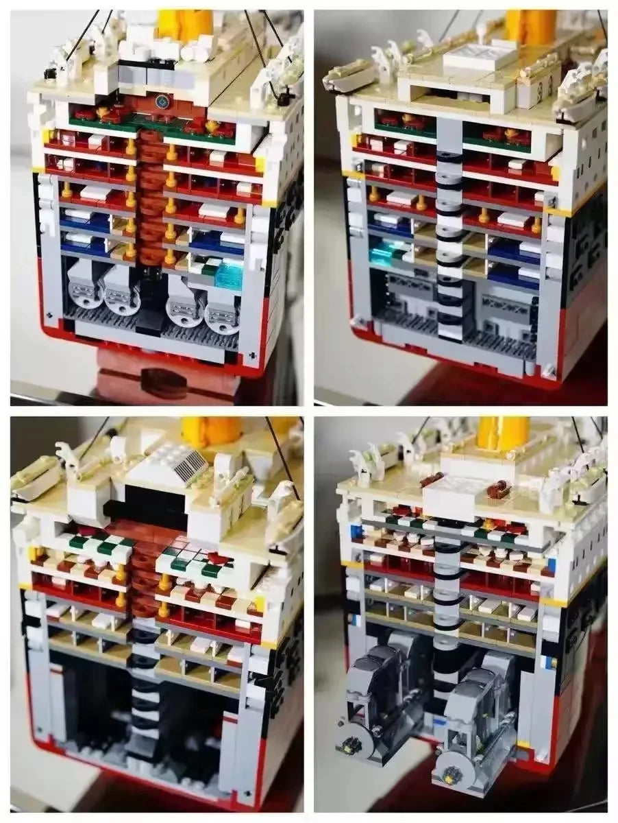 9090PCS Titanic Giant Cruise Ship Model Ship Building Blocks for Adult