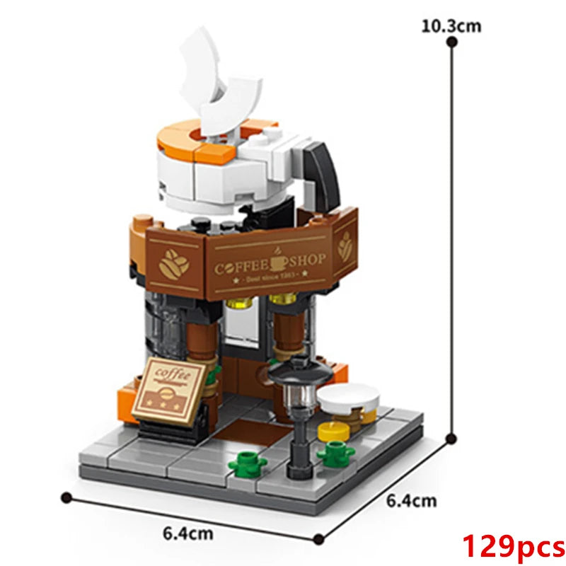DIY Mini Streetview Restaurant Coffee Beverage Shop