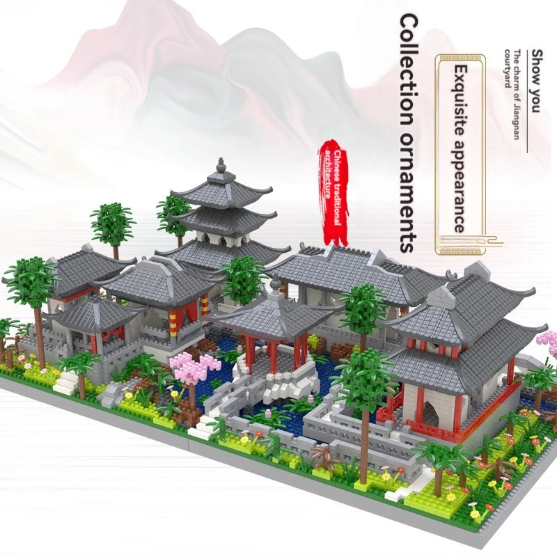 3888PCS Mini Blocks Suzhou Garden Traditional Chinese Architecture House