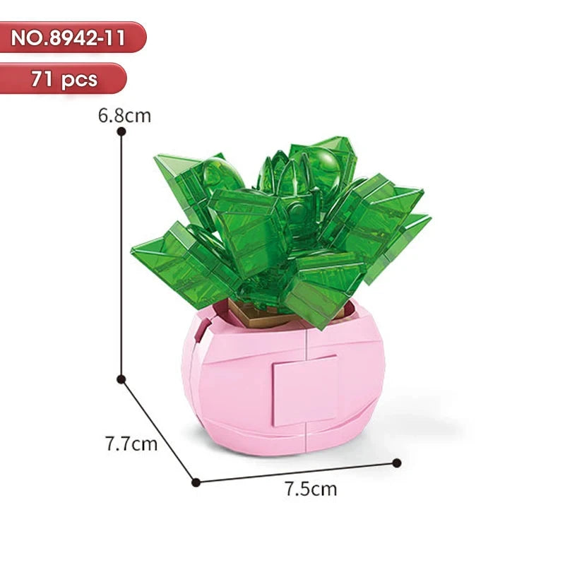 100PCS 10cm Mini Flowers Desert Succulent Collection Potted Plants