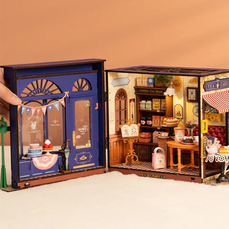 London Leisure Time Tea Room DIY Miniature Dollhouse Kit with LED