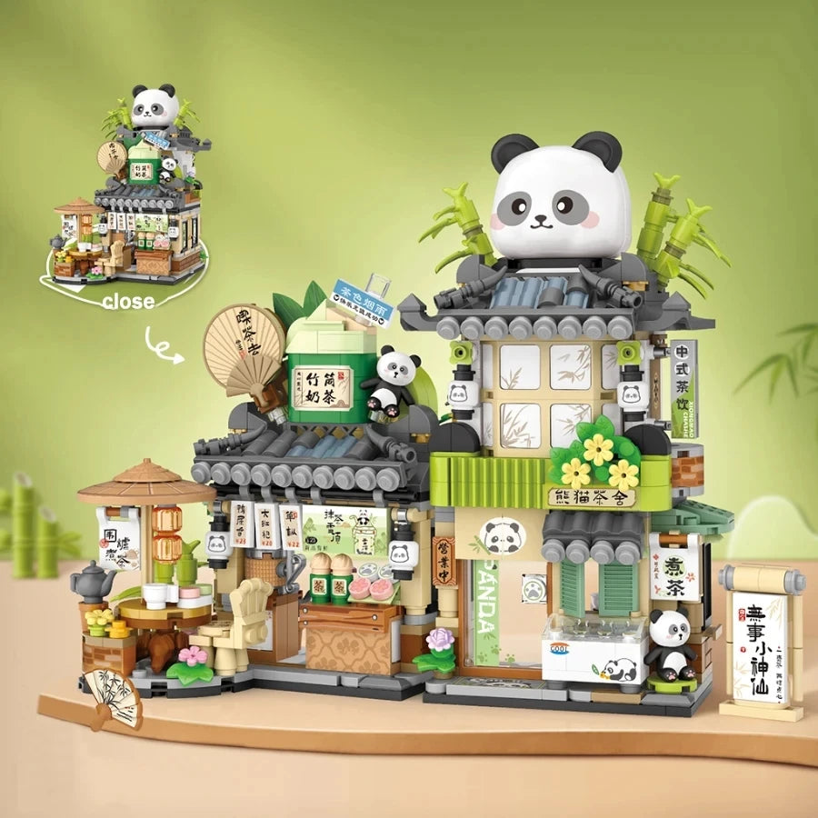 780PCS MOC Mini Streetview Japanese Shops