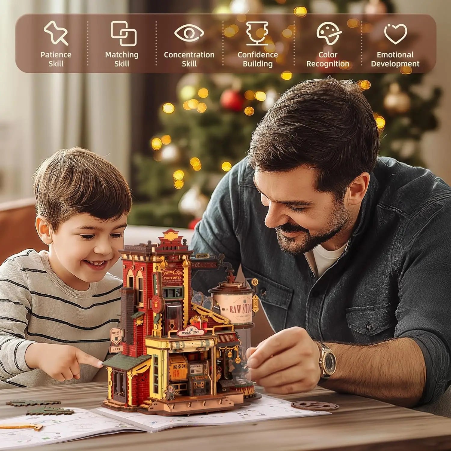 3D Wooden Music Box Christmas Dream Gift Factory