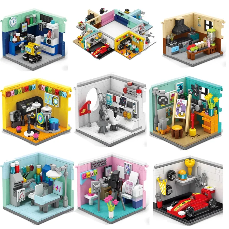 120PCS DIY Dreams Job Mini-bricks Doctor Painter Musician Scientist Pastry Chef Cameraman Astronaut