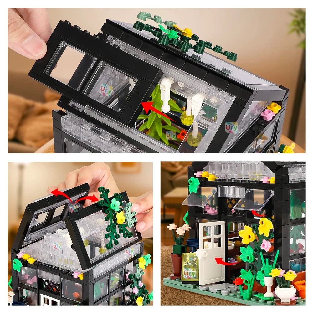 579pcs Creative Flower Store Architecture Building Block