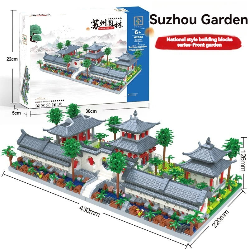3888PCS Mini Blocks Suzhou Garden Traditional Chinese Architecture House