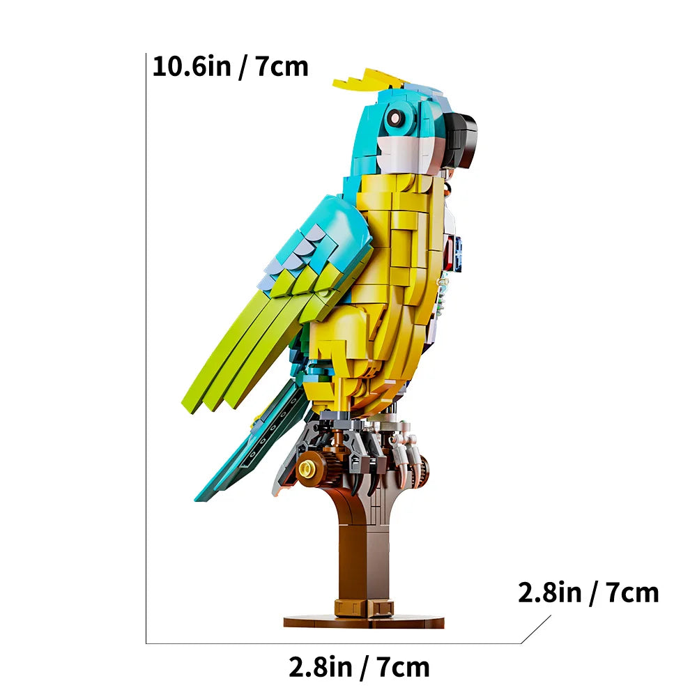 688 PCS Parrot Building Blocks Kit Bird Animal Model