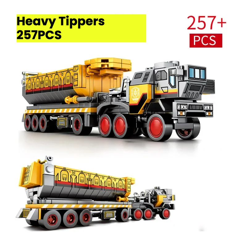 250PCS Heavy Engineering Transportation Truck Model Building Blocks