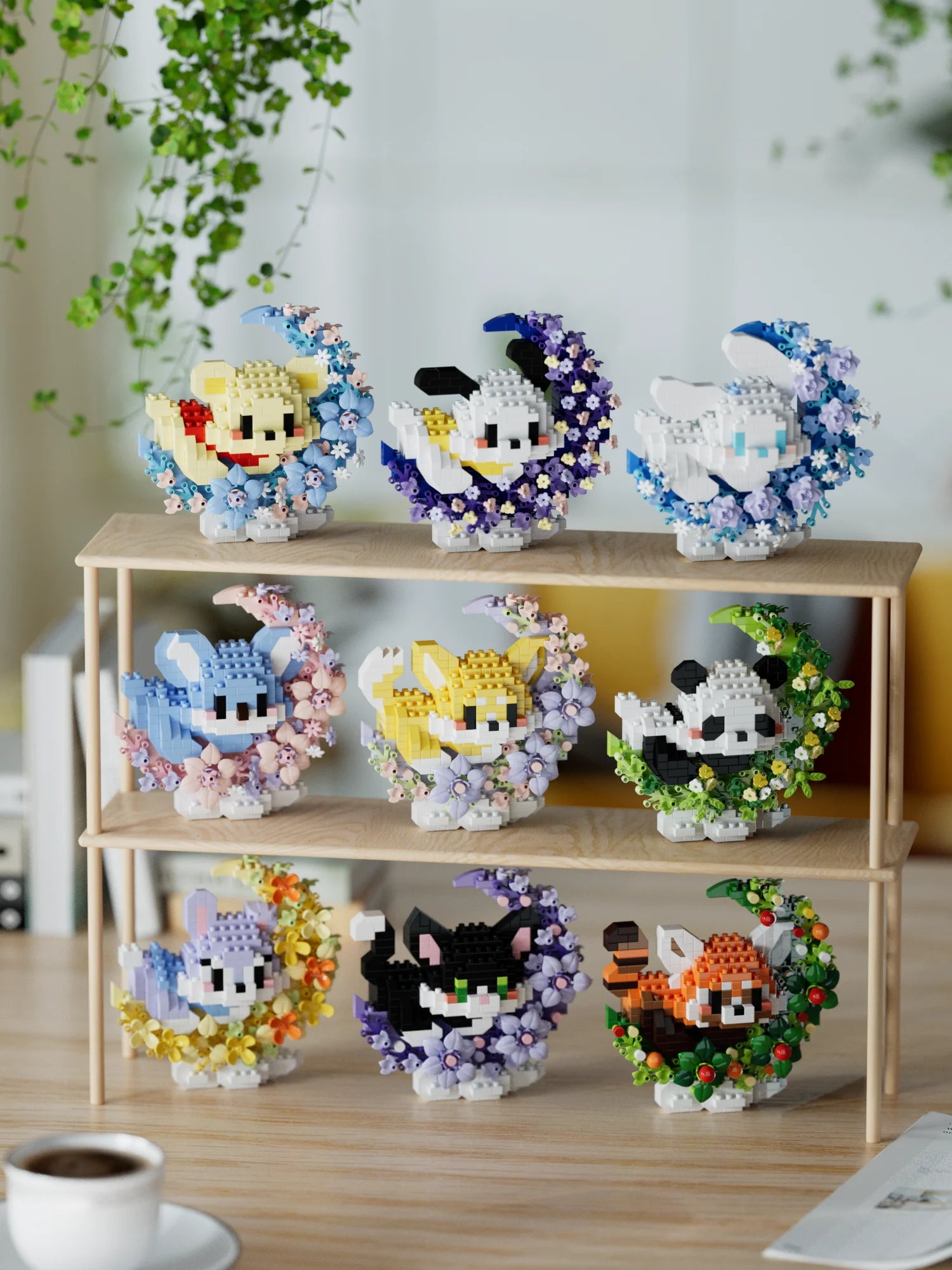 Mini Dog Cat panda raccoon Cute Pet Small Building Block Model Series