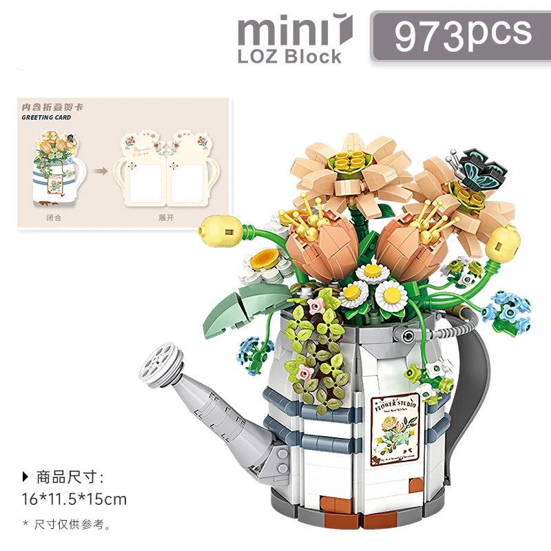 973 PCS Mini flower spray bottle block