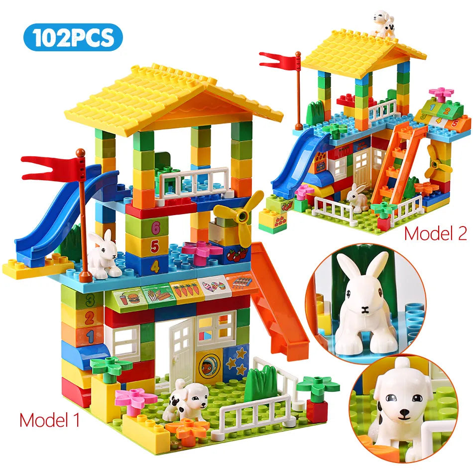 103PCS Big Bricks Animal House for Toddlers