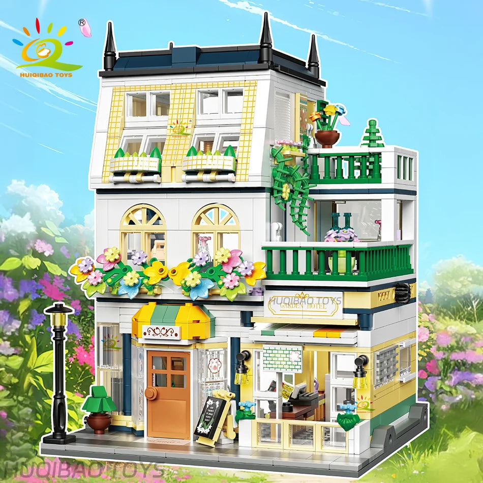 997PCS City Stree Mini-Garden Hotel Model Building Blocks