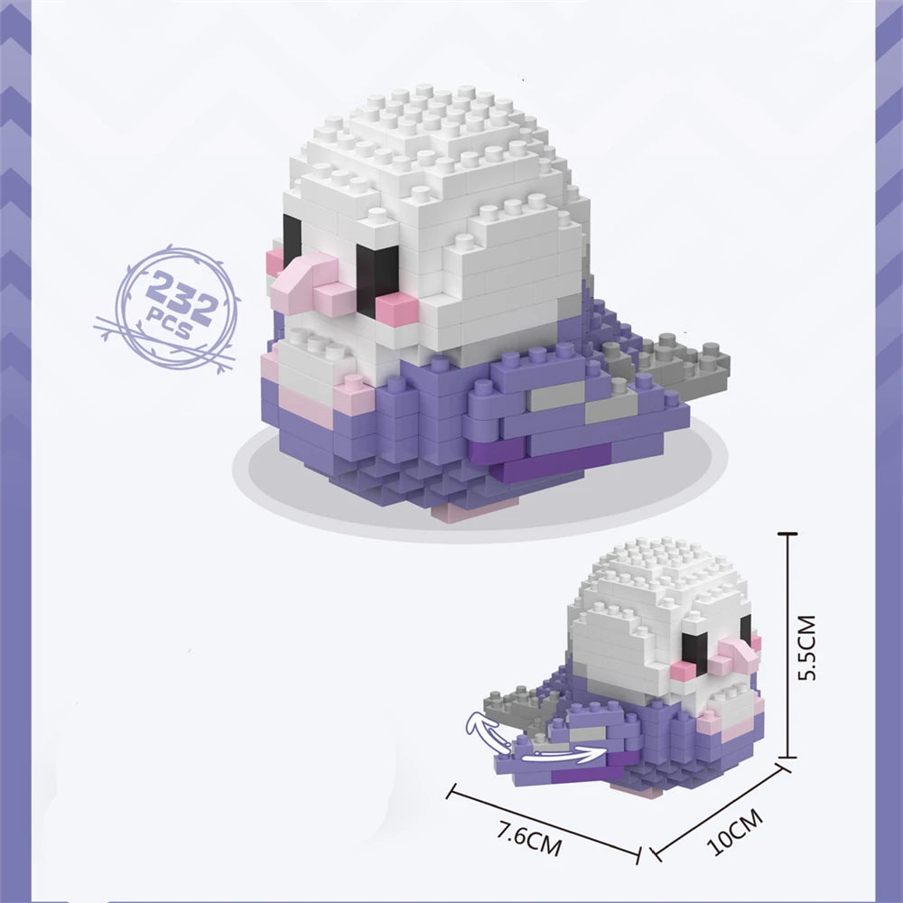 240PCS Kawaii Cute Bird Small Building Blocks Set