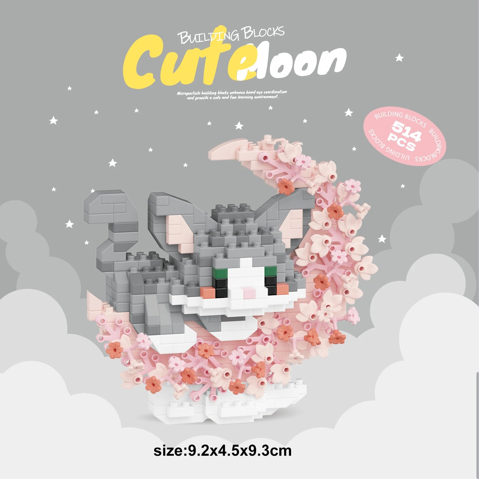 Mini Dog Cat panda raccoon Cute Pet Small Building Block Model Series