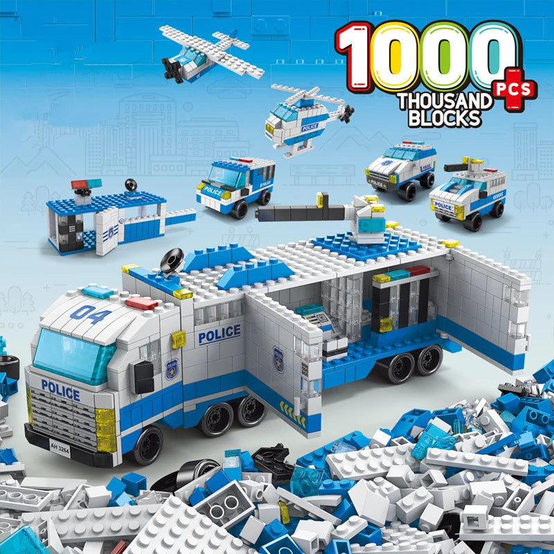 6in1 Police Commander Truck Airplanes Helicopter