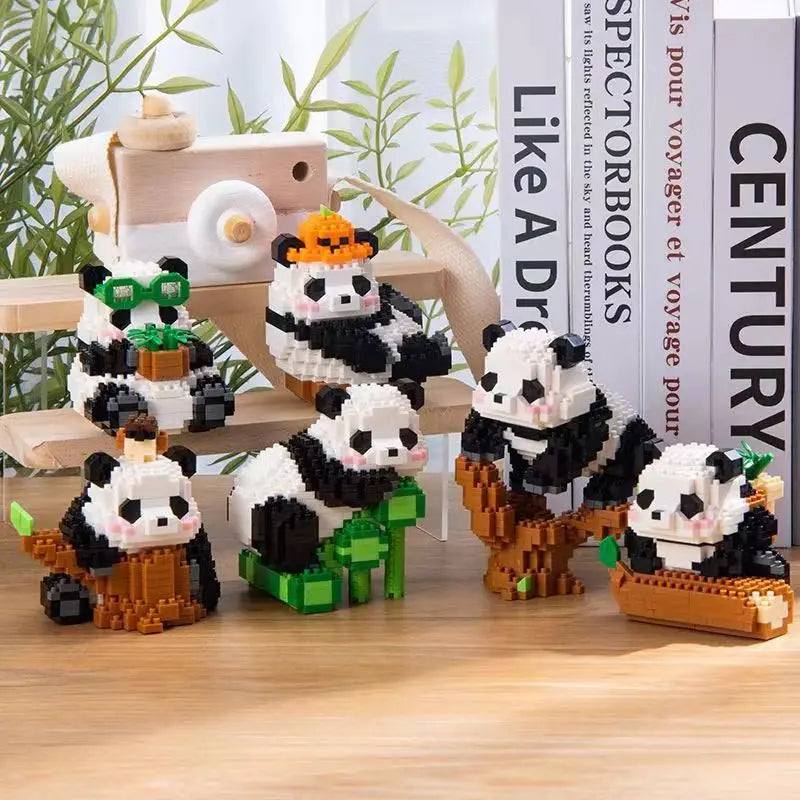 450PCS DIY Mini Bricks Chinese Style Animal Panda's Life