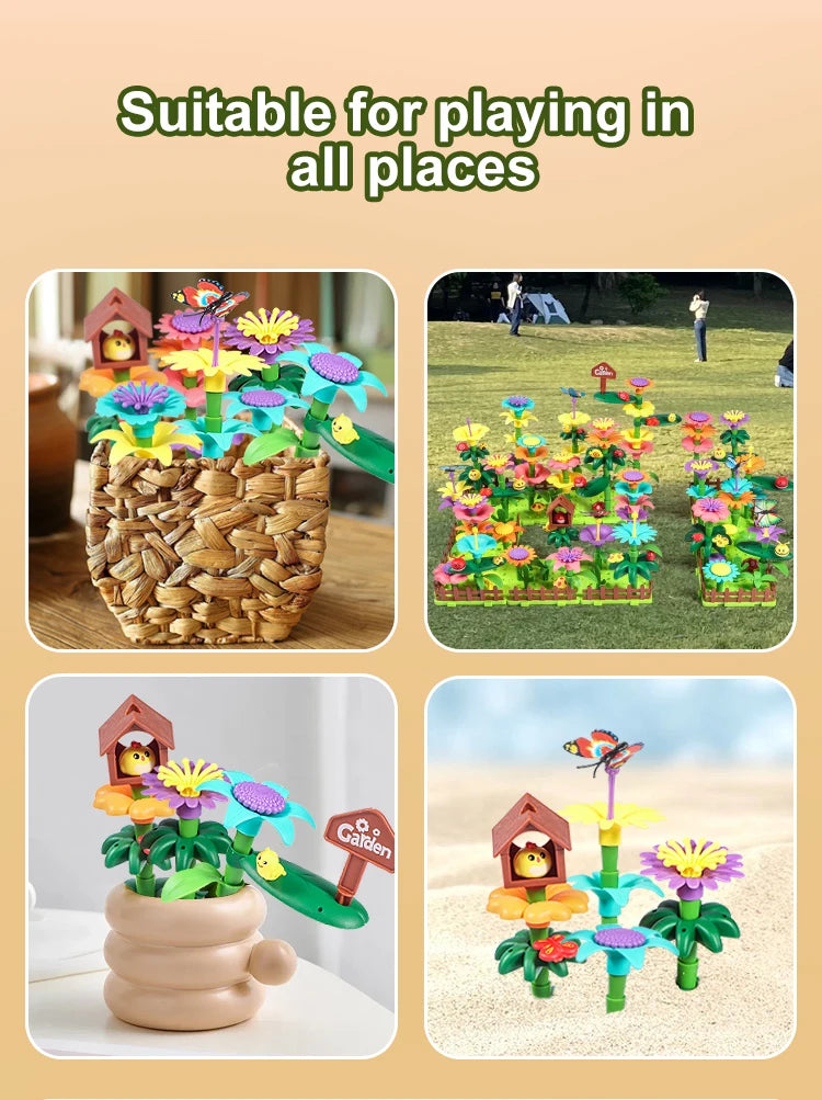 224 Piece Flower Garden Building Toy for Preschoolers