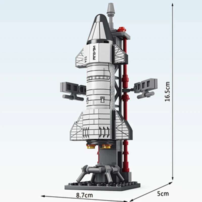 500PCS MOC Aerospaces Manned Rocket Craft Launch Center Space Spacecrafts Aviation Brick Set