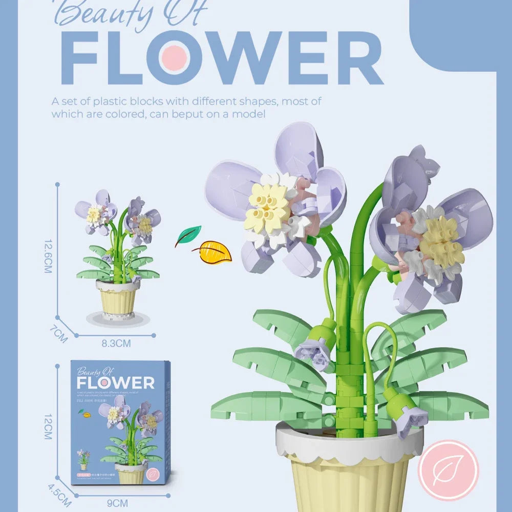 150PCS Mini Botanical Puzzle and Bricks for Office Desk Decor