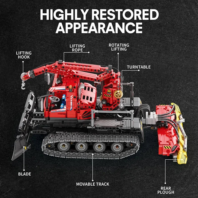 Technic Snow Groomer Building Blocks with Remote Control