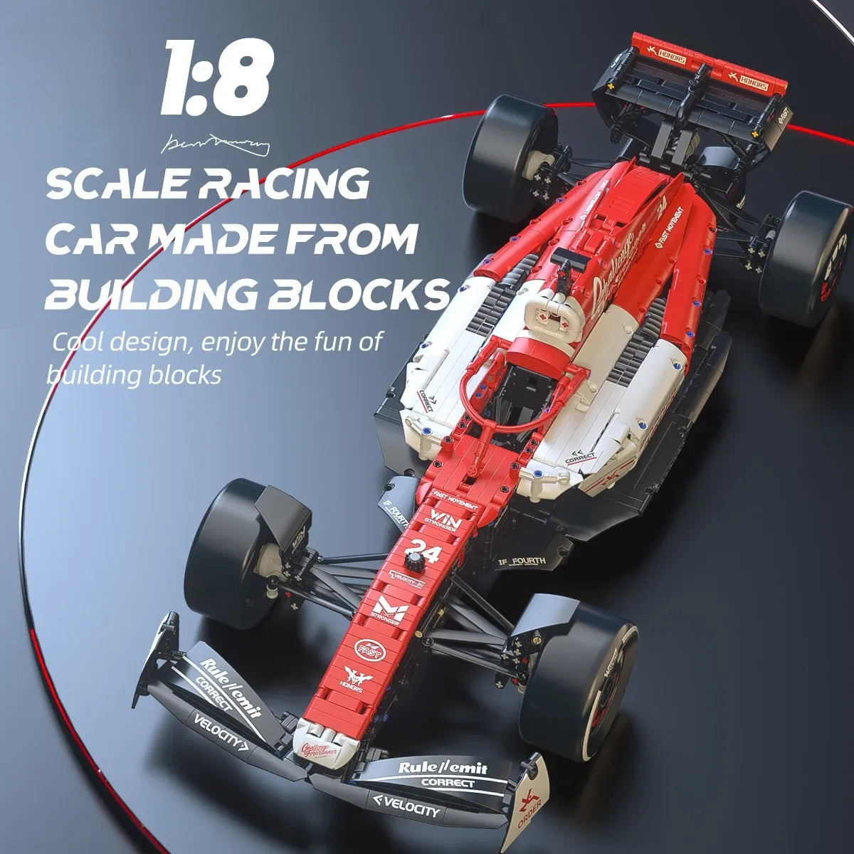 1:8 1770PCS Classic Red Formula 1  Race Cars