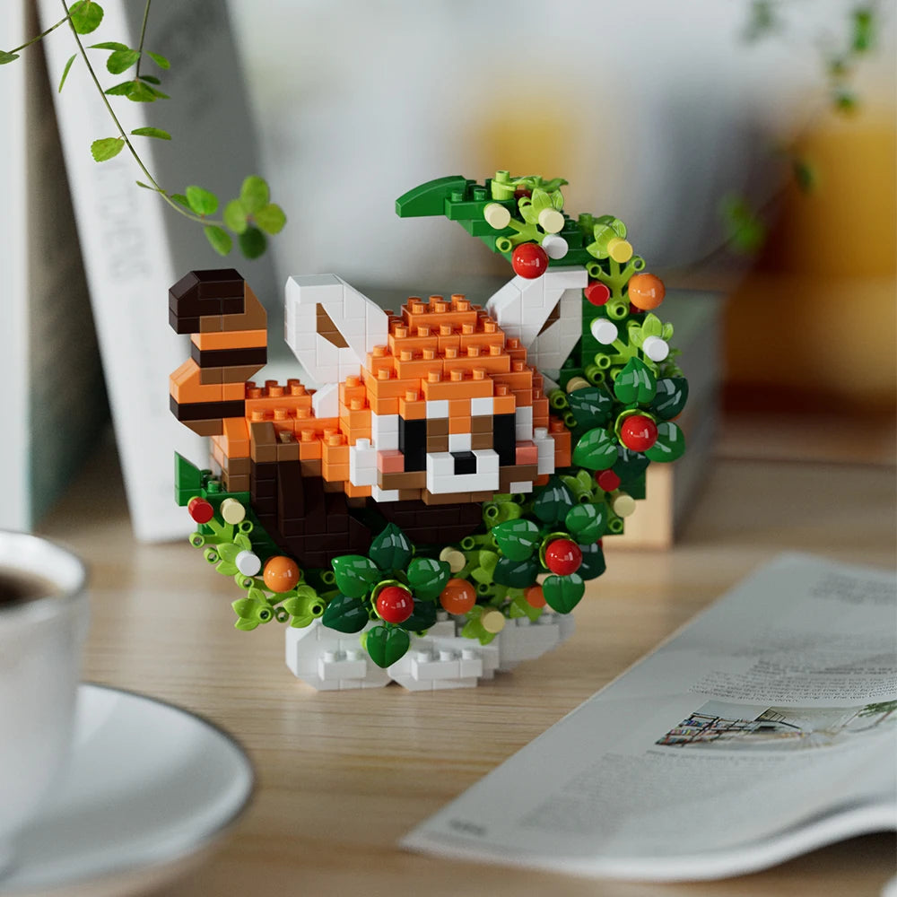 Mini Dog Cat panda raccoon Cute Pet Small Building Block Model Series