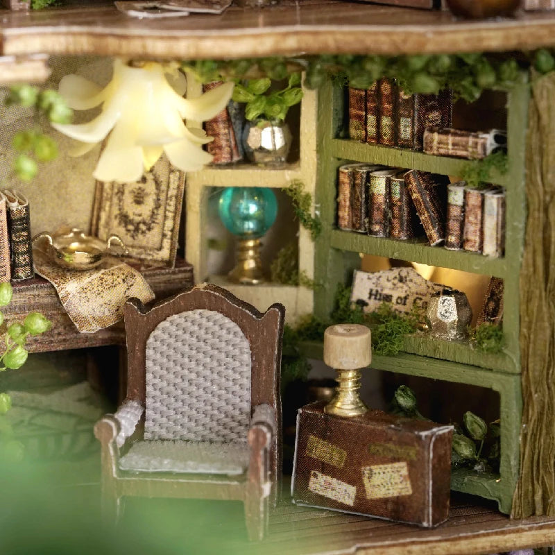 DIY Miniature Doll House Wooden Puzzle Bookstore/Bakery/Forest