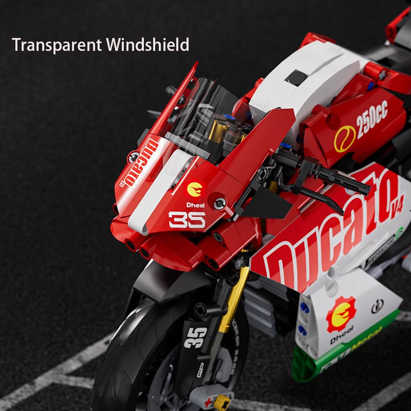 1:10 863PCS V4 Panigale Technical Racing Motorcycle Building Blocks