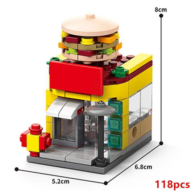 DIY Mini Streetview Restaurant Coffee Beverage Shop