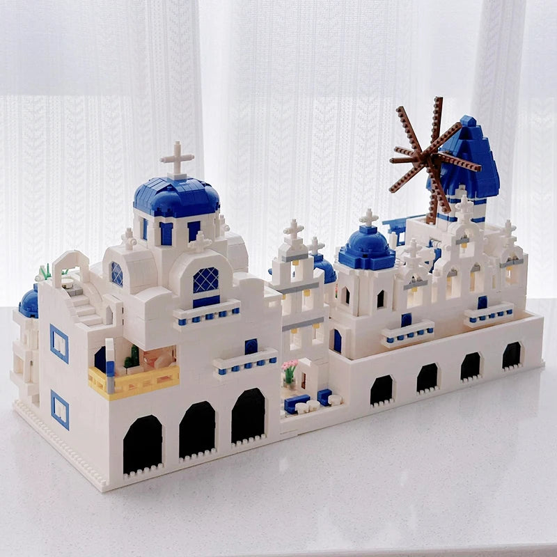 4310pcs Greece Santorini Love Sea Architecture Model